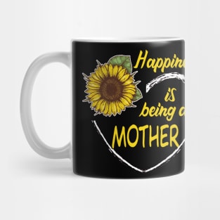 Happiness Is Being A Mother Sunflower Heart Mug